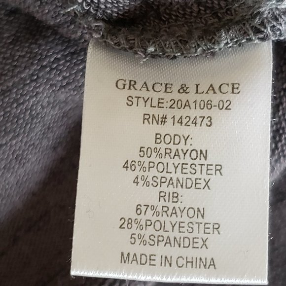 Grace and Lace - Snow Day Henley in Heathered Charcoal - Picture 6 of 8